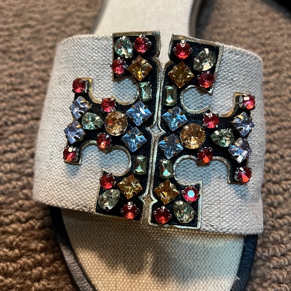 Tory Burch Ines Embellished Slides - Picture 2 of 12
